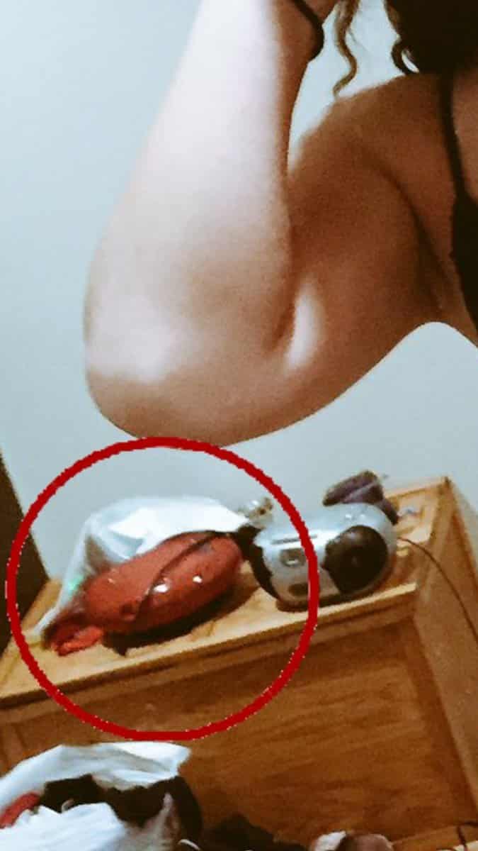 There’s a waffle maker on her bedside table.