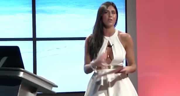 Barbara Francesca Ovieni italian news presenter wardrobe malfunction 1